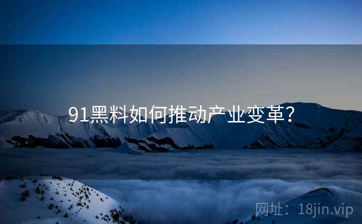 91黑料如何推动产业变革？
