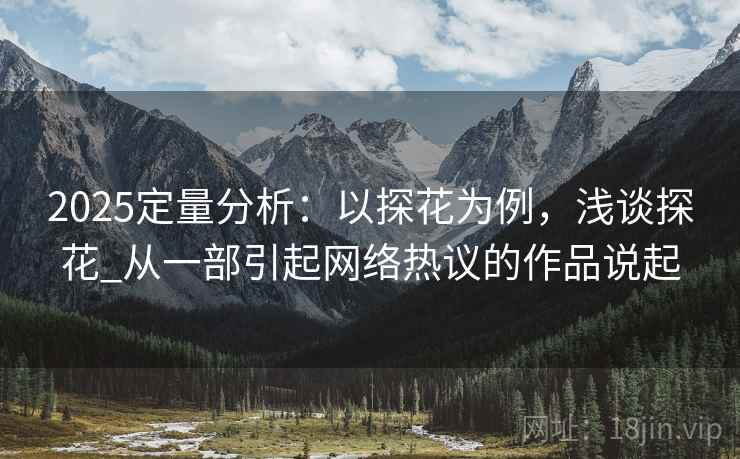 2025定量分析：以探花为例，浅谈探花_从一部引起网络热议的作品说起