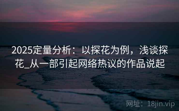 2025定量分析：以探花为例，浅谈探花_从一部引起网络热议的作品说起