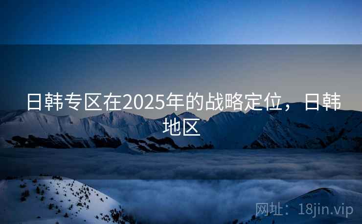 日韩专区在2025年的战略定位,日韩地区