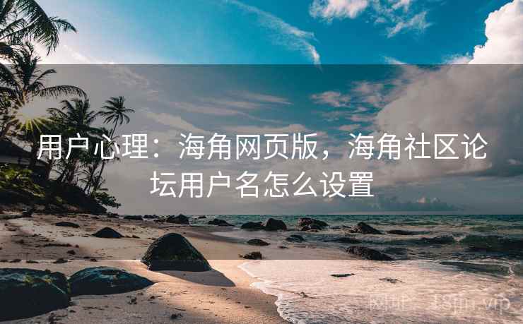 用户心理:海角网页版,海角社区论坛用户名怎么设置