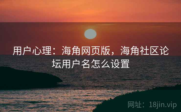 用户心理:海角网页版,海角社区论坛用户名怎么设置