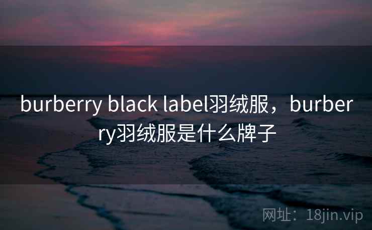 burberry black label羽绒服，burberry羽绒服是什么牌子
