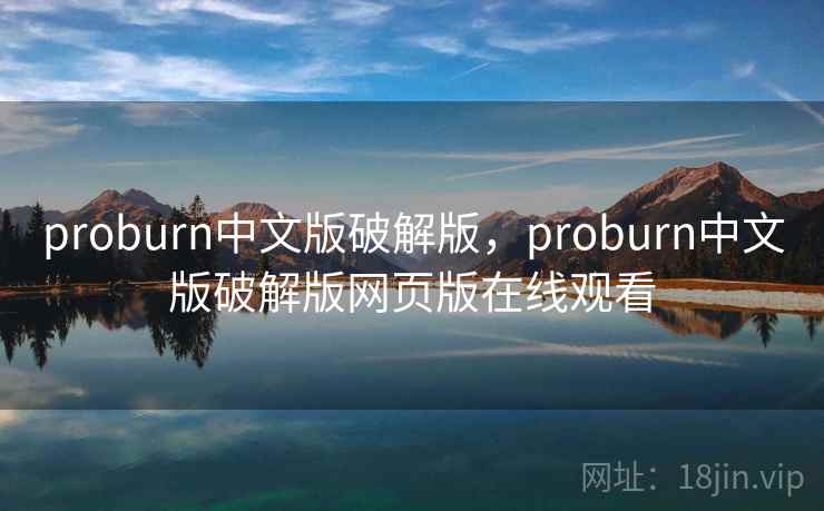 proburn中文版破解版，proburn中文版破解版网页版在线观看